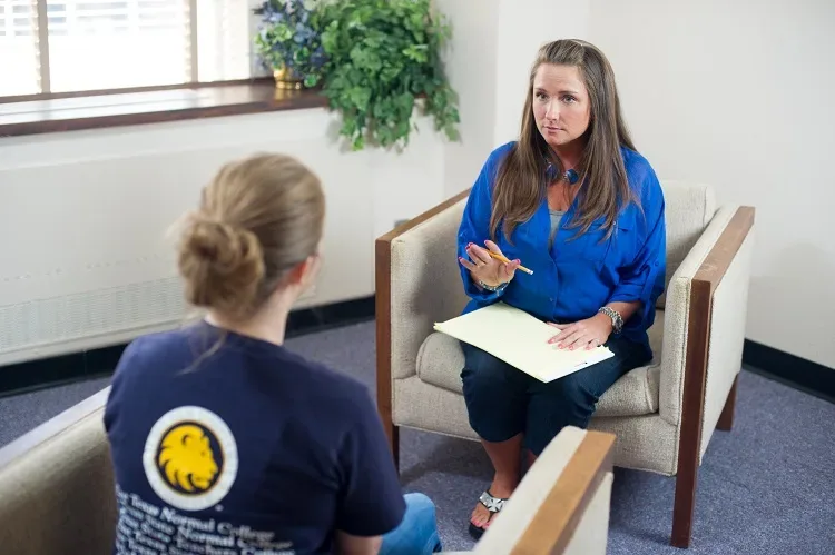counselor and client speaking