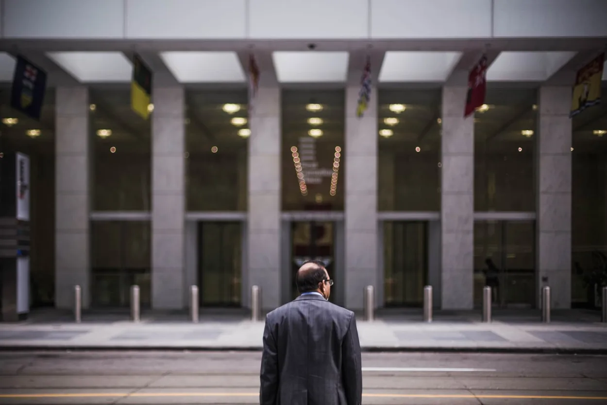 man outside of building