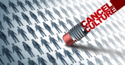 Cancel Culture Symbol Cancel culture depicted in a pencil erasing a silhouette of a person