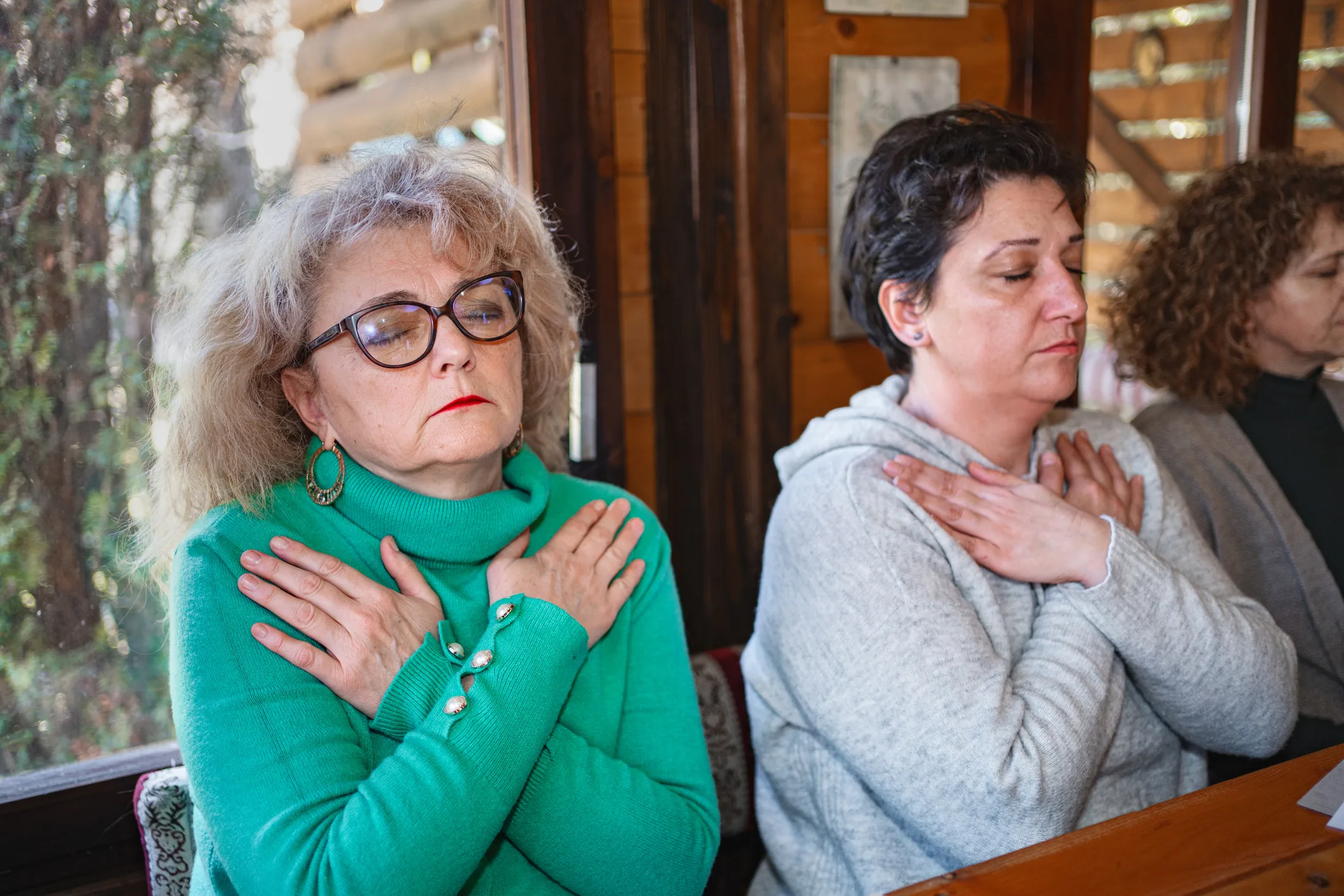 Patients performing psychodrama therapy