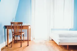 bed and table