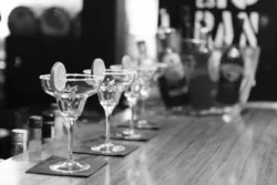 empty margarita glasses