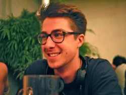 man sitting at dinner