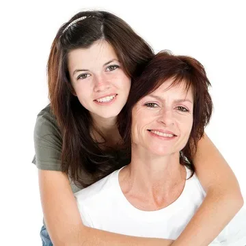 woman hugging mother