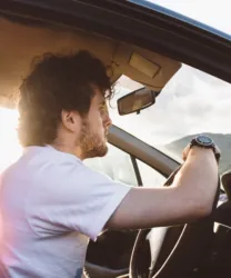 A man dealing with road rage