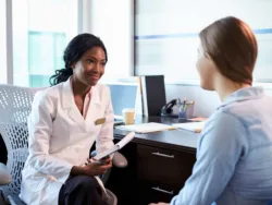 A doctor prescribes opioid pain medication to a teenage girl