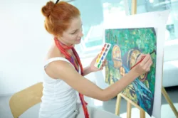 woman artist painting